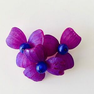 Les Halles Purple Floral Brooch